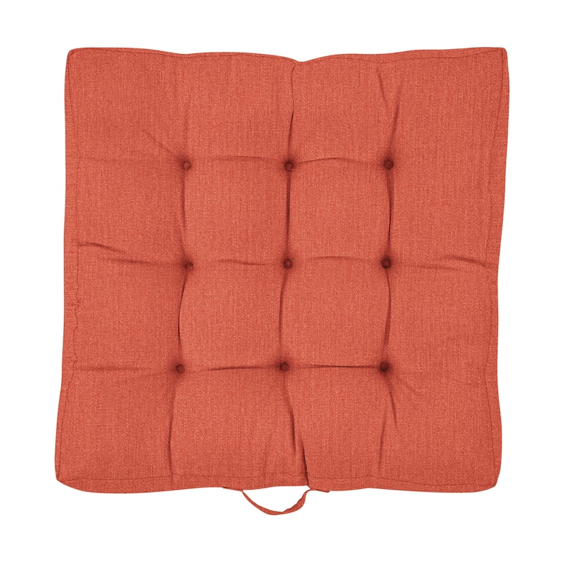 Sorra Home Sunbrella Square Tufted Floor Pillow with Handle