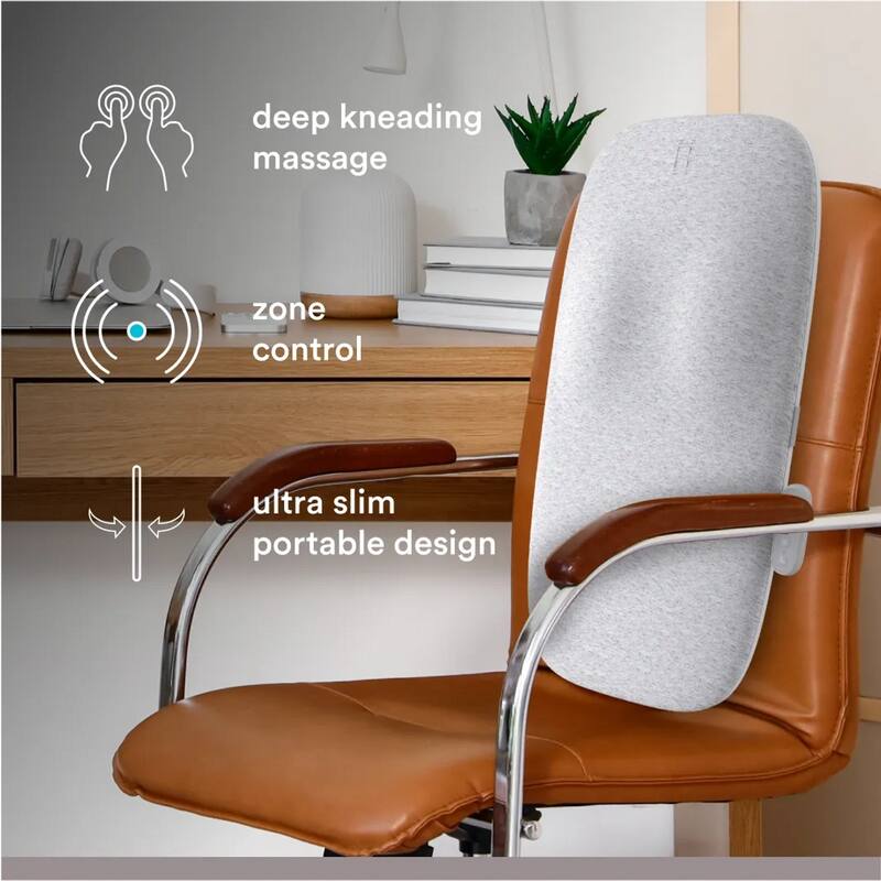 Homedics Ultra Slim Shiatsu Massage Cushion with Heat - Deep‑Kneading Shiatsu • Zone Control • Lightweight & Portable - N/A