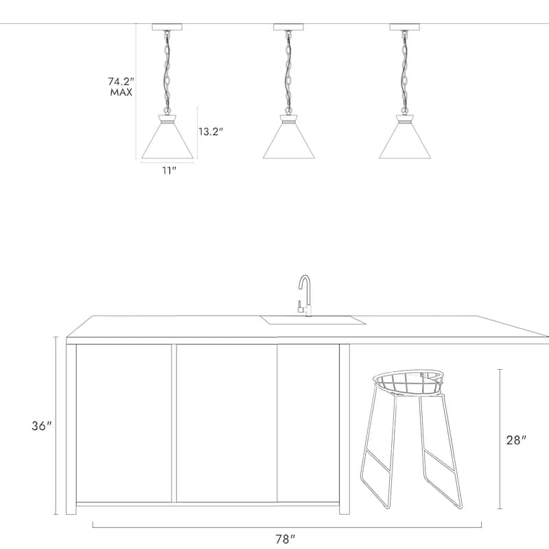 Modern Coastal Style 1-Light Large Pendant Light Fixture with Gradient Smoky Gray Semi-Transparent Glass for Dining Room
