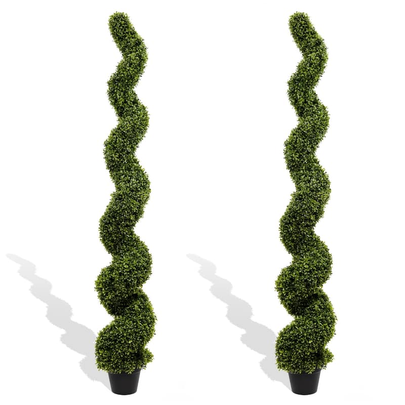 Outdoor uv resistant plastic boxwood topiary bonsai artificial spiral tree plant