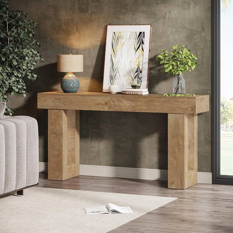 63" Wooden Console Table, Rectangular Sofa Table for Behind Couch, Entryway, HallwayLiving Room