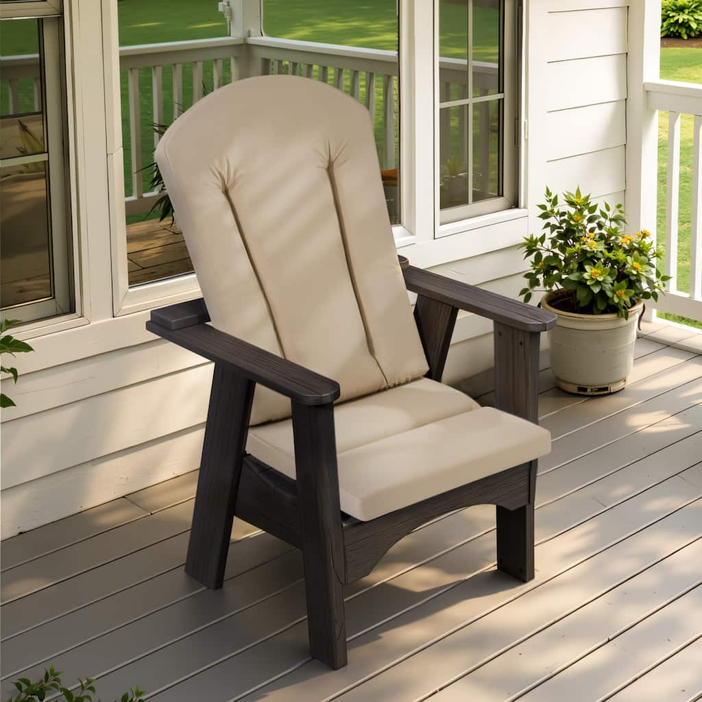 19.7x19.7x2.36 in Outdoor Patio Adirondack Chairs Fabric Cushions High Back