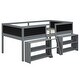 preview thumbnail 5 of 16, Twin Low Loft Bed with Movable Shelves and Chalkboard Guardrail