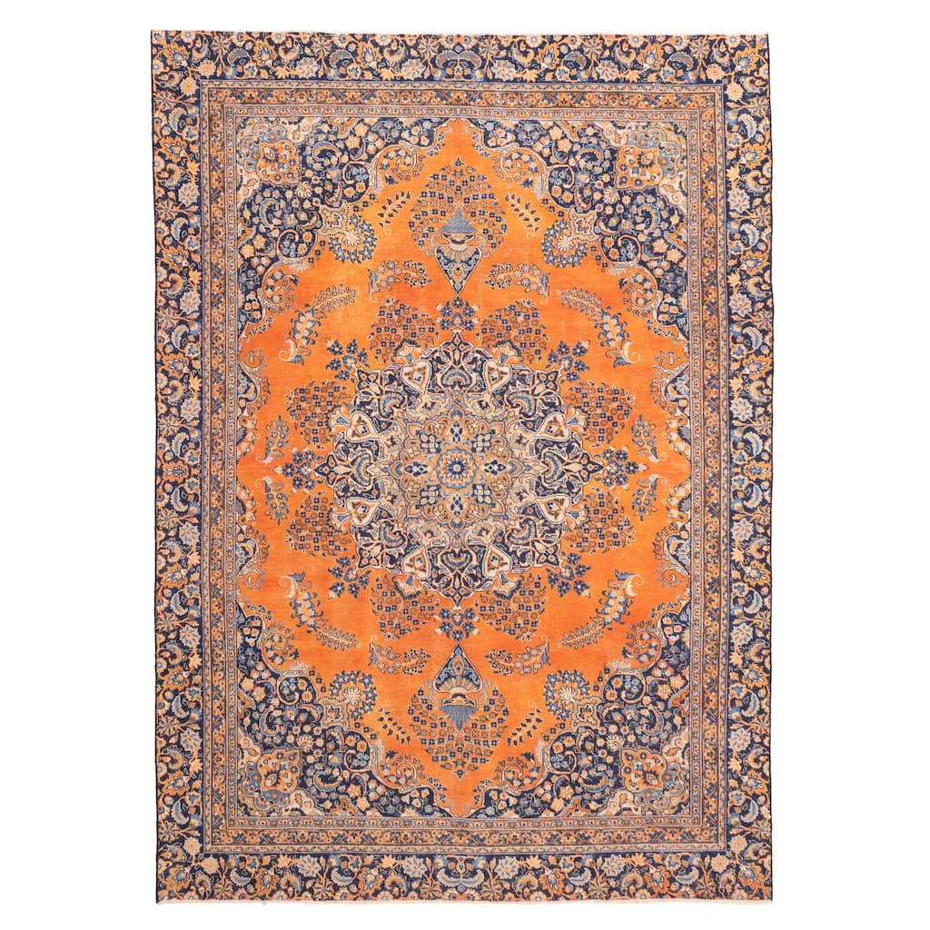 ECARPETGALLERY Hand-knotted Antalya Vintage Orange Wool Rug - 8'2 x 11'5