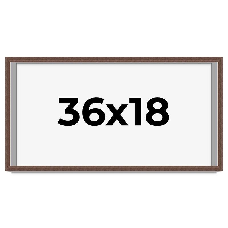 36x18 Shadow Box Frame Brown | 1.125 inches Deep Real Wood Rustic