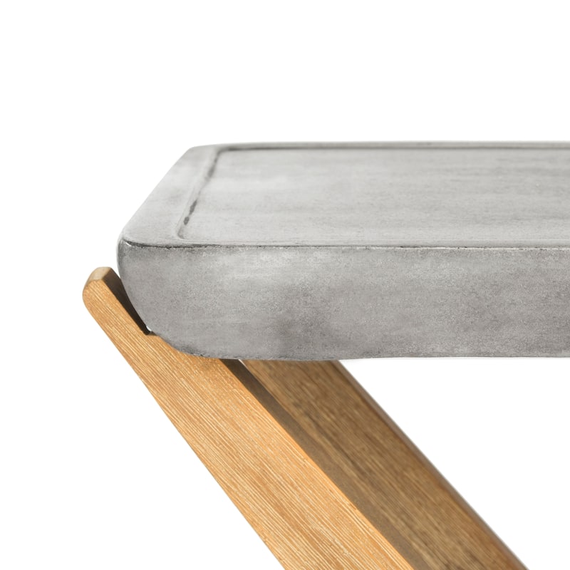SAFAVIEH Naemi Dark Grey Modern Concrete Indoor/ Outdoor Console - 55.1" x 17.7" x 29.5" - 55Wx18Dx30H