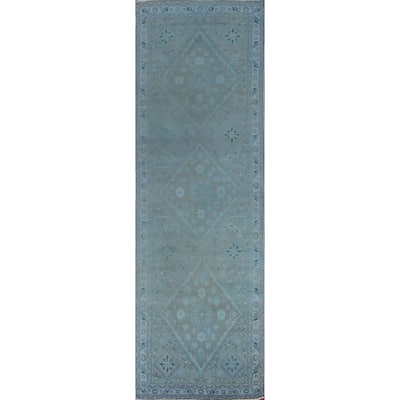 Hand-knotted Traditional Tabriz Persian Runner Rug Vintage Wool Carpet - 3'2" x 11'6"