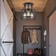 preview thumbnail 1 of 8, 3-Light Industrial Farmhouse Black Metal Caged Semi Flush Mount Light - 13*13*11in