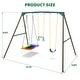 preview thumbnail 16 of 16, 9.5' Heavy Duty Metal Swing set for Backyard with Platform Swing, Belt Swing, and Trapeze Bar