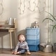 preview thumbnail 10 of 25, Qaba 4 Tier Kids Storage Unit, 4 Drawer Chest Toy Organizer Plastic Bins for Kids Bedroom Nursery Kindergarten Living Room Blue