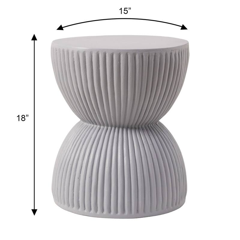 15" Wide Side Table in Painted Fiberstone with Hourglass Design Spire Collection
