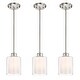 preview thumbnail 10 of 8, 1-Light Brushed Nickel Dual Shaded Mini Pendant Light with Clear Glass and White Glass - Brushed Nickel 3-PACK