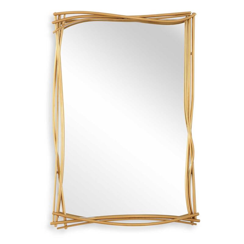 Uttermost 08278 Curved 26-1/2"W x 39"H Rectangular Flat Iron Framed - Gold