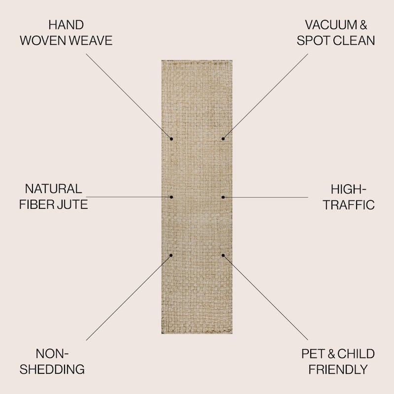 JONATHAN Y Hiro Hand Woven Boucle Chunky Jute Area Rug