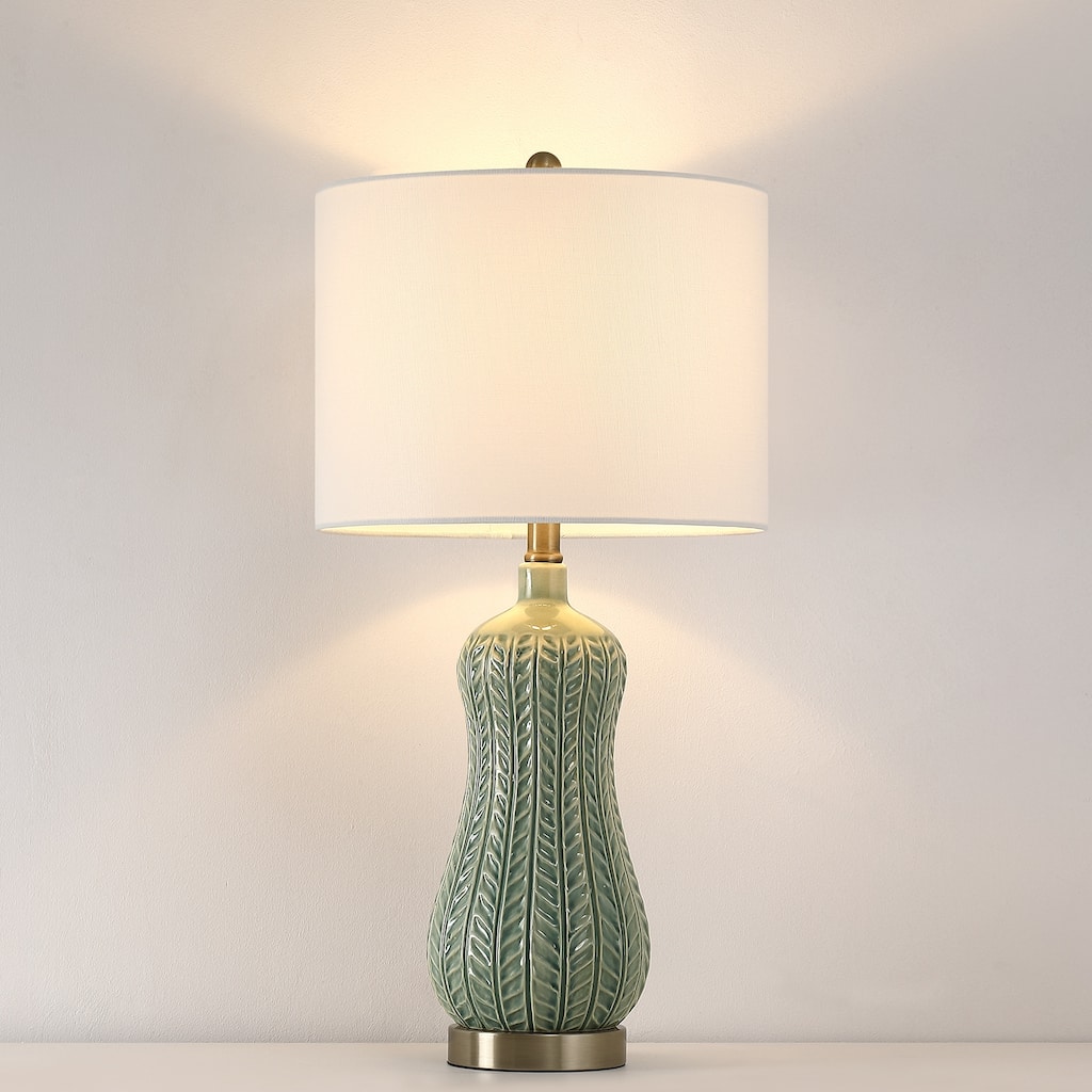 Elliott Ceramic Table Lamp with White Drum Shade - 22.5 in. H