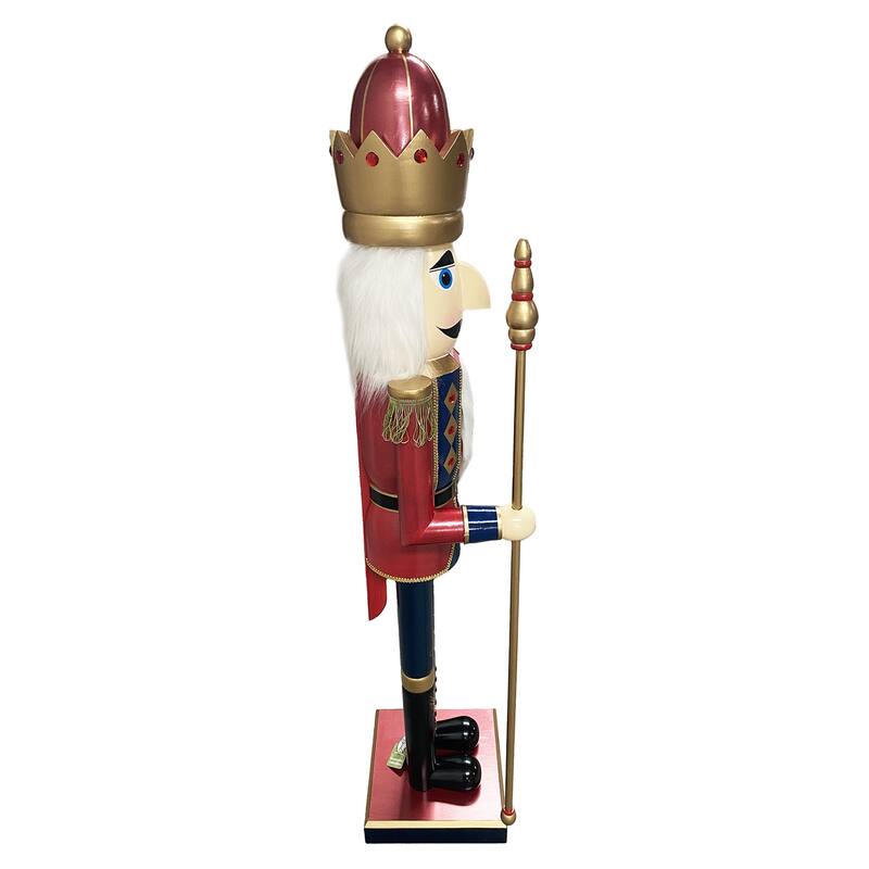 60 inch Bejeweled King Nutcracker - red