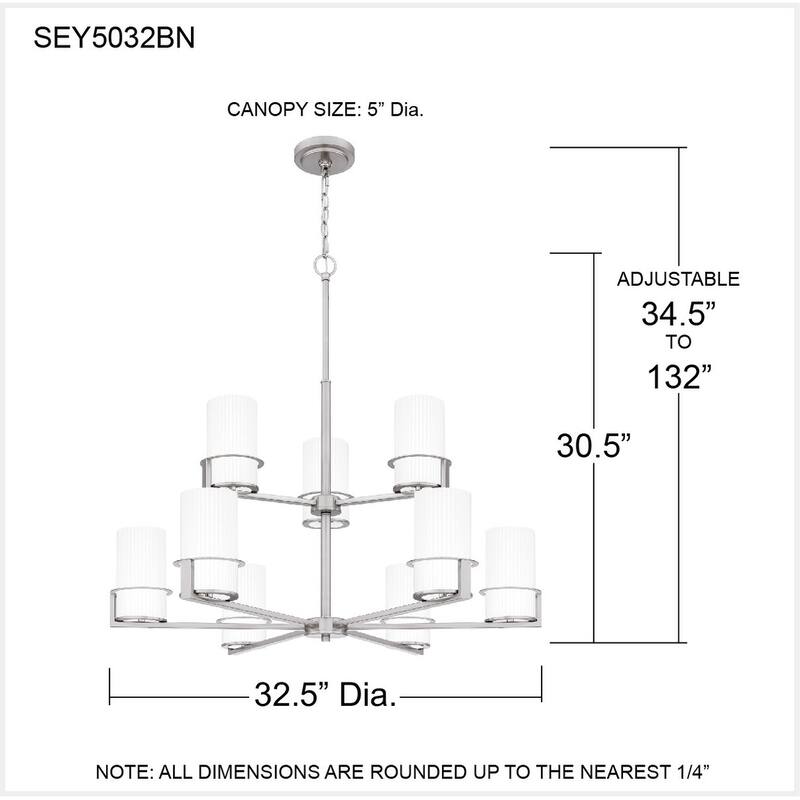 Seymour 9-Light Brushed Nickel Chandelier