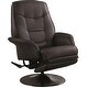preview thumbnail 4 of 7, Plush Black Swivel Recliner with Footrest