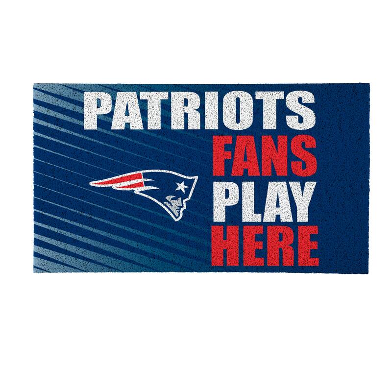 28 in. x 16 in. New England Patriots "Fans Play Here" PVC Door Mat