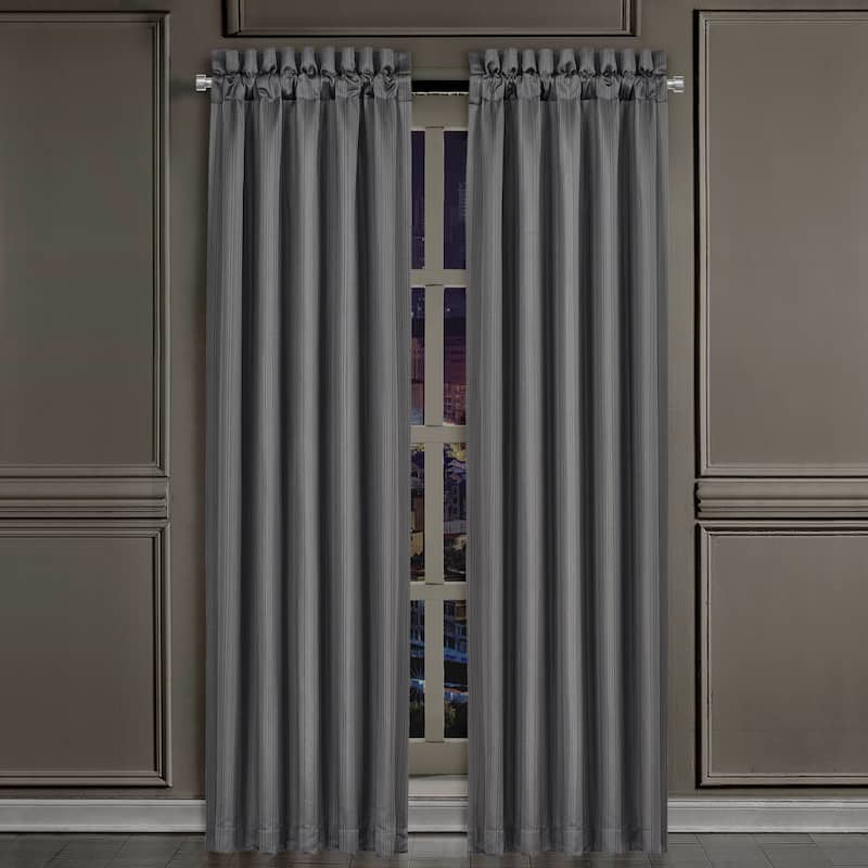 J. Queen New York Deco Charcoal 84" Window Panel Pair