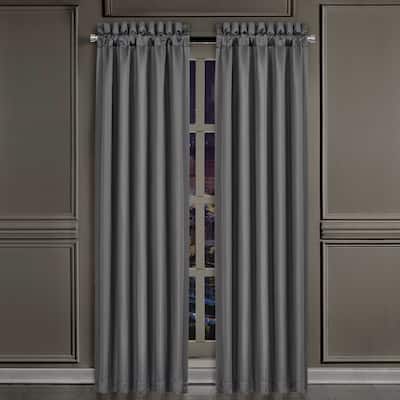 J. Queen New York Deco Charcoal 84" Window Panel Pair
