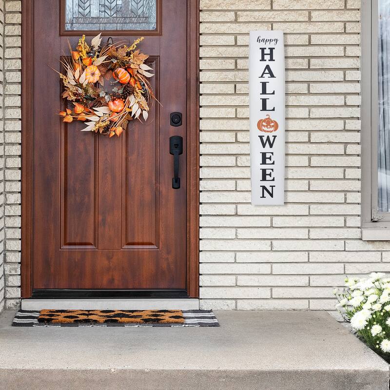 Happy Halloween Metal Porch Board Sign - 31.5"