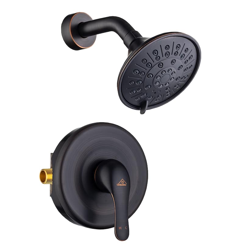 Single Handle 3-Spray Wall Mount 1.8 GPM Fixed Shower Head with Pressure Balanced Valve - 4.84" x 4.84"