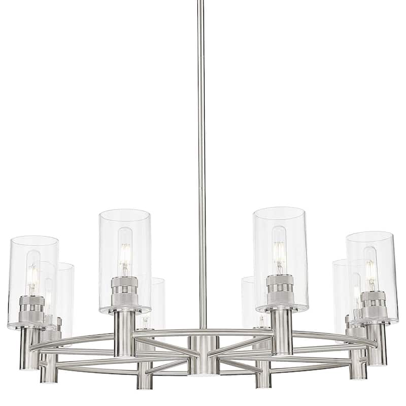 Innovations Lighting 434-8CR-10-32 Crown Point Chandelier Crown Point - Satin Nickel / Clear