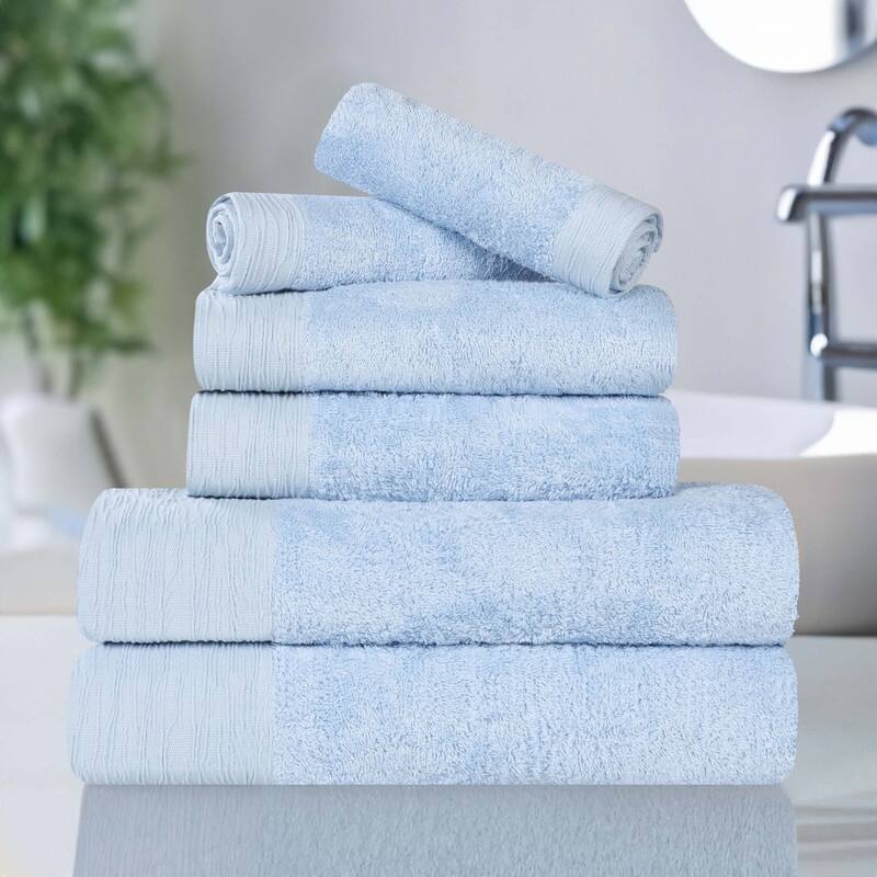 Superior Sierra Rayon From Bamboo Cotton Blend 6 Piece Bathroom Towel Set