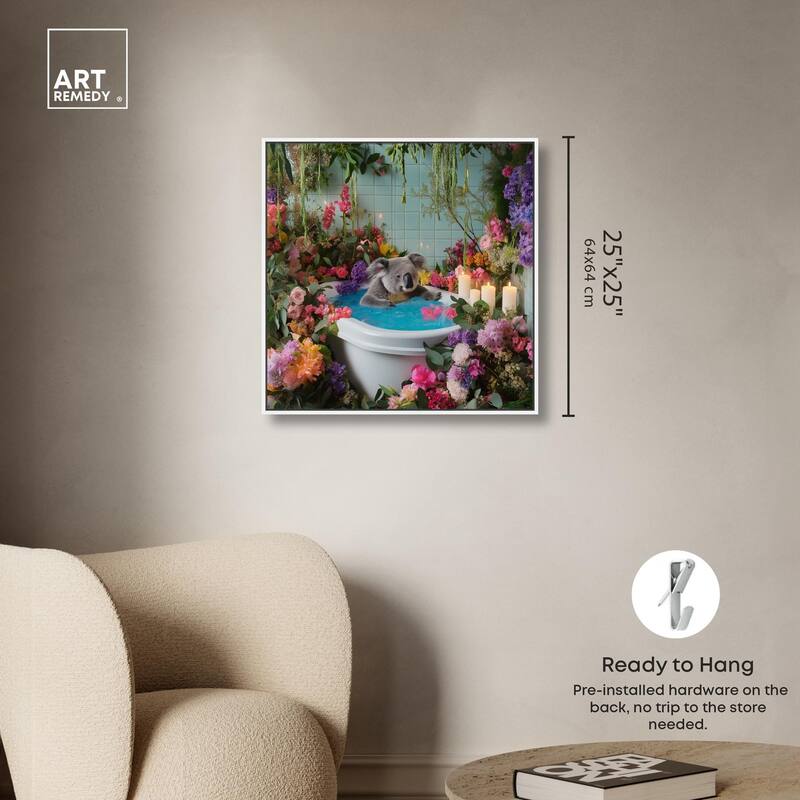 Koala Bath Canvas by Art Remedy