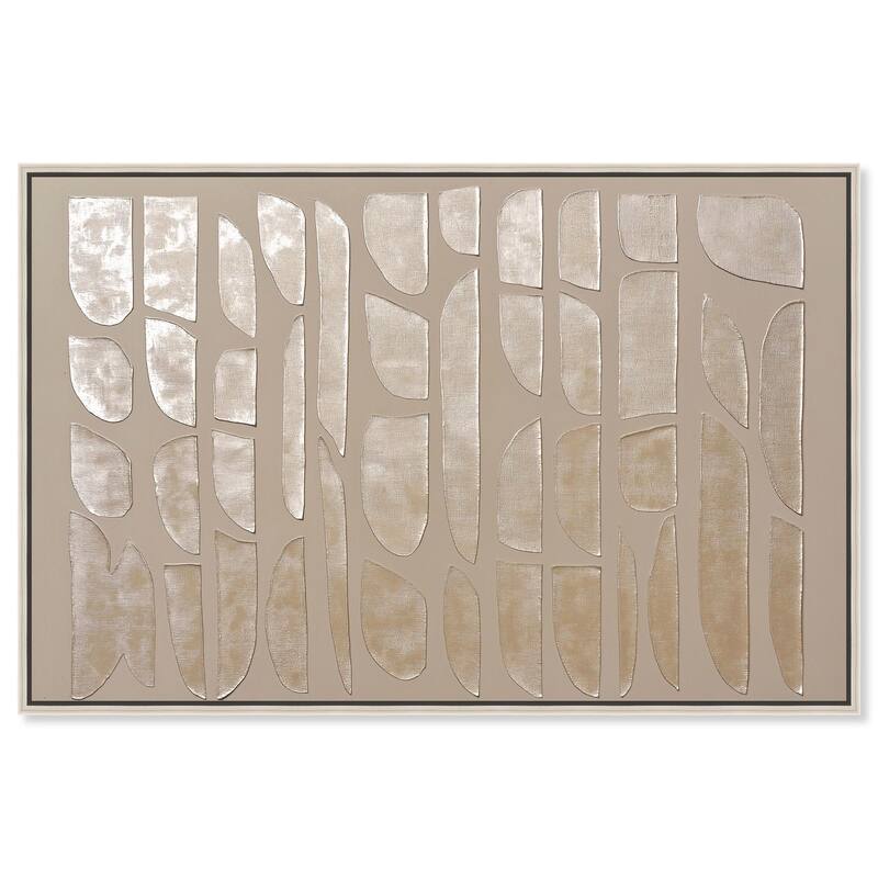Textured Tiles Canvas by Art Remedy - 45" x 30" - Silver
