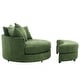 preview thumbnail 19 of 57, Roomfitters Modern 360° Swivel Barrel Chair with Hidden Storage Ottoman, Chenille Upholstery and Four Pillows