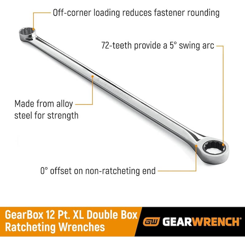 Gearwrench 85988 12 Pc. Gearbox XL Ratcheting Wrench Set