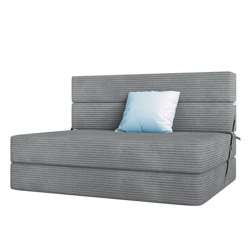 Moasis Convertible Folding Sofa Bed, Corduroy Fabric Fold Out Sleeper Chair