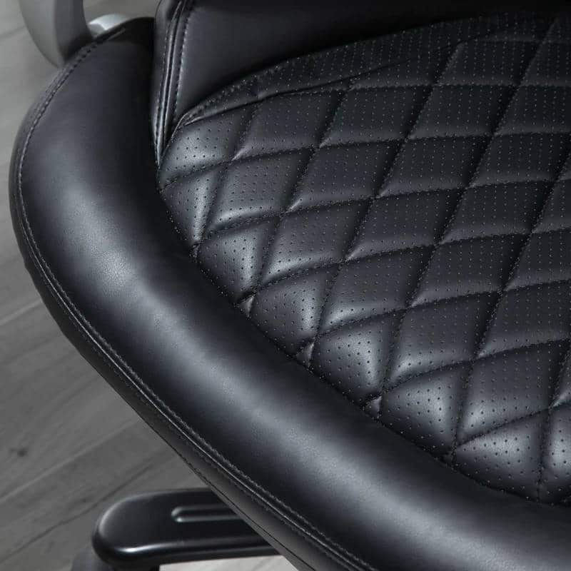 Big and Tall Diamond Stitch Executive Office Chair 350 lbs Capacity Adjustable Height Ergonomic Faux Leather with Swivel