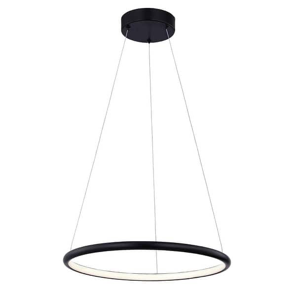 slide 2 of 3, Justice Design Group Circola 17" LED Ring Pendant - Matte Black Finish Matte Black