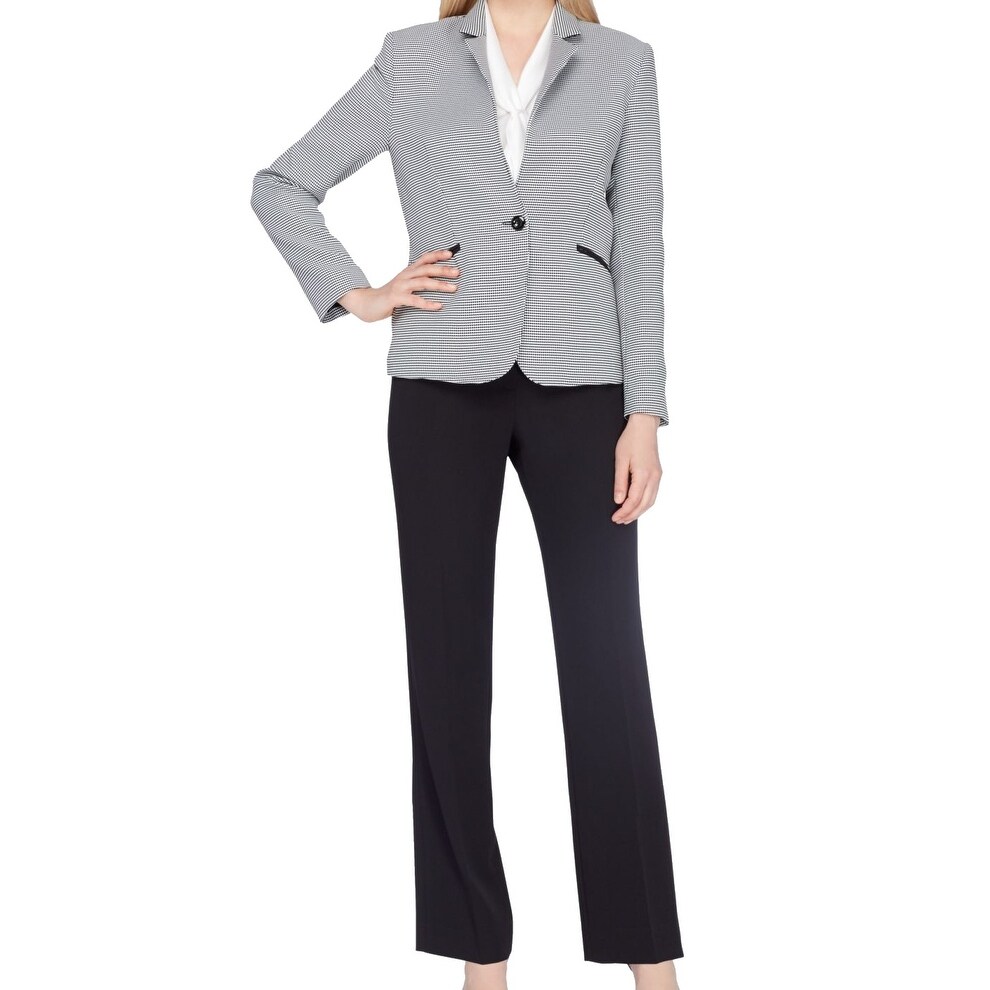 macys womens black pant suit