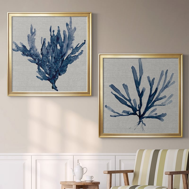 Linen Sea Coral I Premium Framed Canvas - Ready to Hang