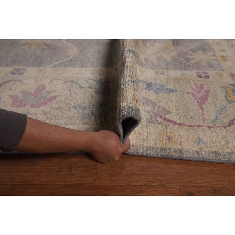 Grey Oriental Oushak Turkish Large Area Rug Handmade Wool Carpet - 10'0"x 13'7"