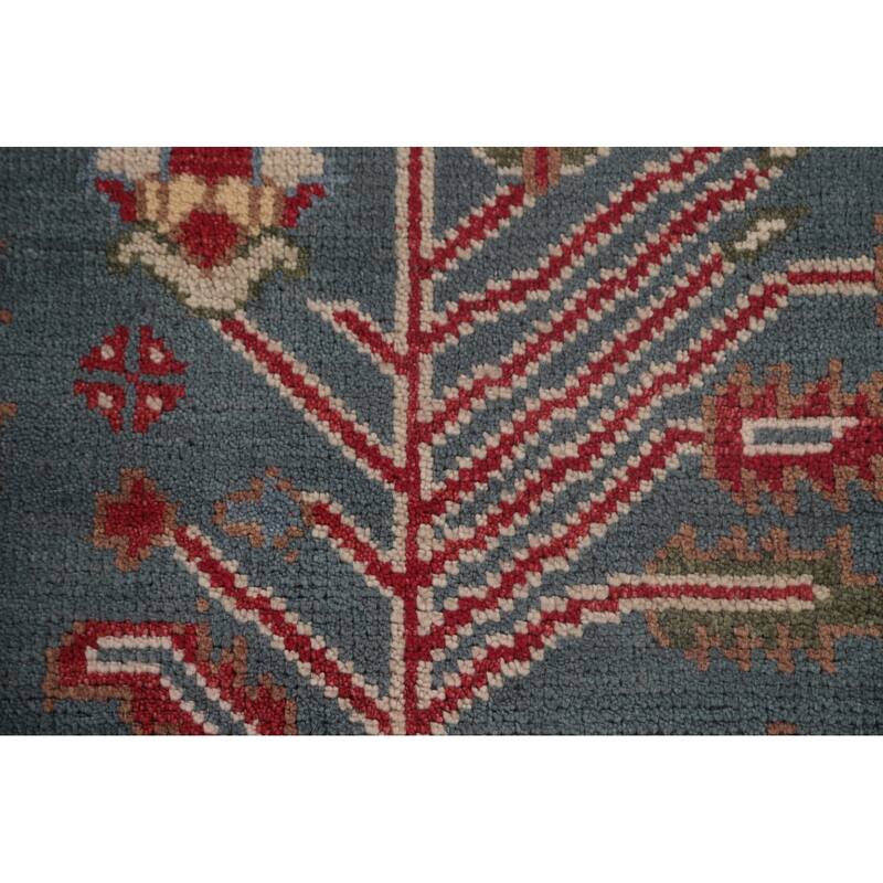Oushak Area Rug Hand-Knotted Floral Wool Carpet - 8'0"x 9'10"