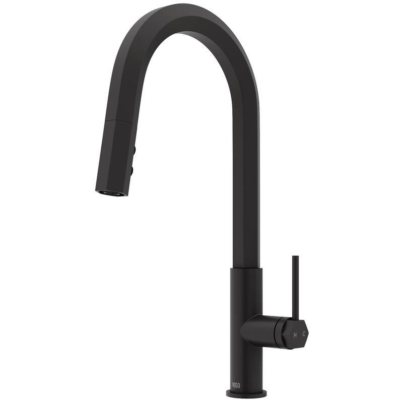 VIGO Hart Hexad 18" H Single Handle Pull-Down Kitchen Faucet