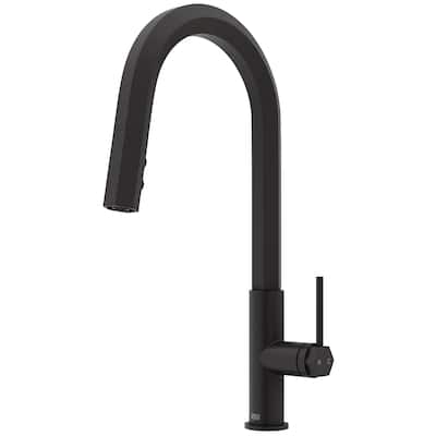 VIGO Hart Hexad 18" H Single Handle Pull-Down Kitchen Faucet