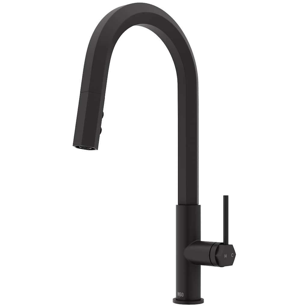 VIGO Hart Hexad 18" H Single Handle Pull-Down Kitchen Faucet