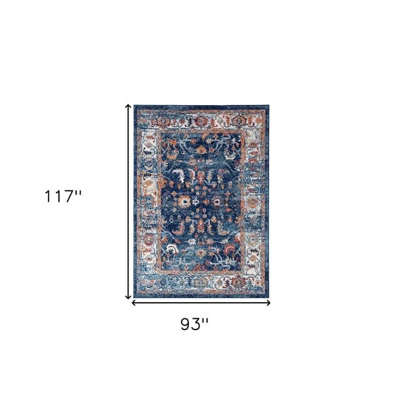 Qefi Power Loomed Floral Stain Resistant Area Rug By HomeRoots - 8' x 10'