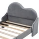 preview thumbnail 9 of 10, Twin Size Upholstered Platform Bed with Cloud-Shaped Headboard, Beige - Sturdy & Comfortable Design