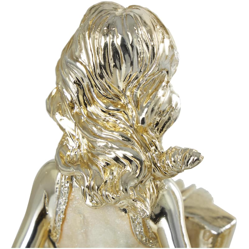 Resin Musician Decorative Sculpture with Accordion and Saxophone - Set of 2 Gold - Roche River Decor