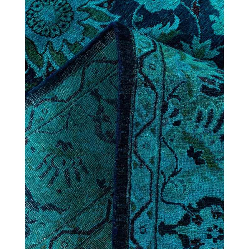 Overdyed, One-of-a-Kind Hand-Knotted Area Rug - Blue - 4' 8" x 7' 2"
