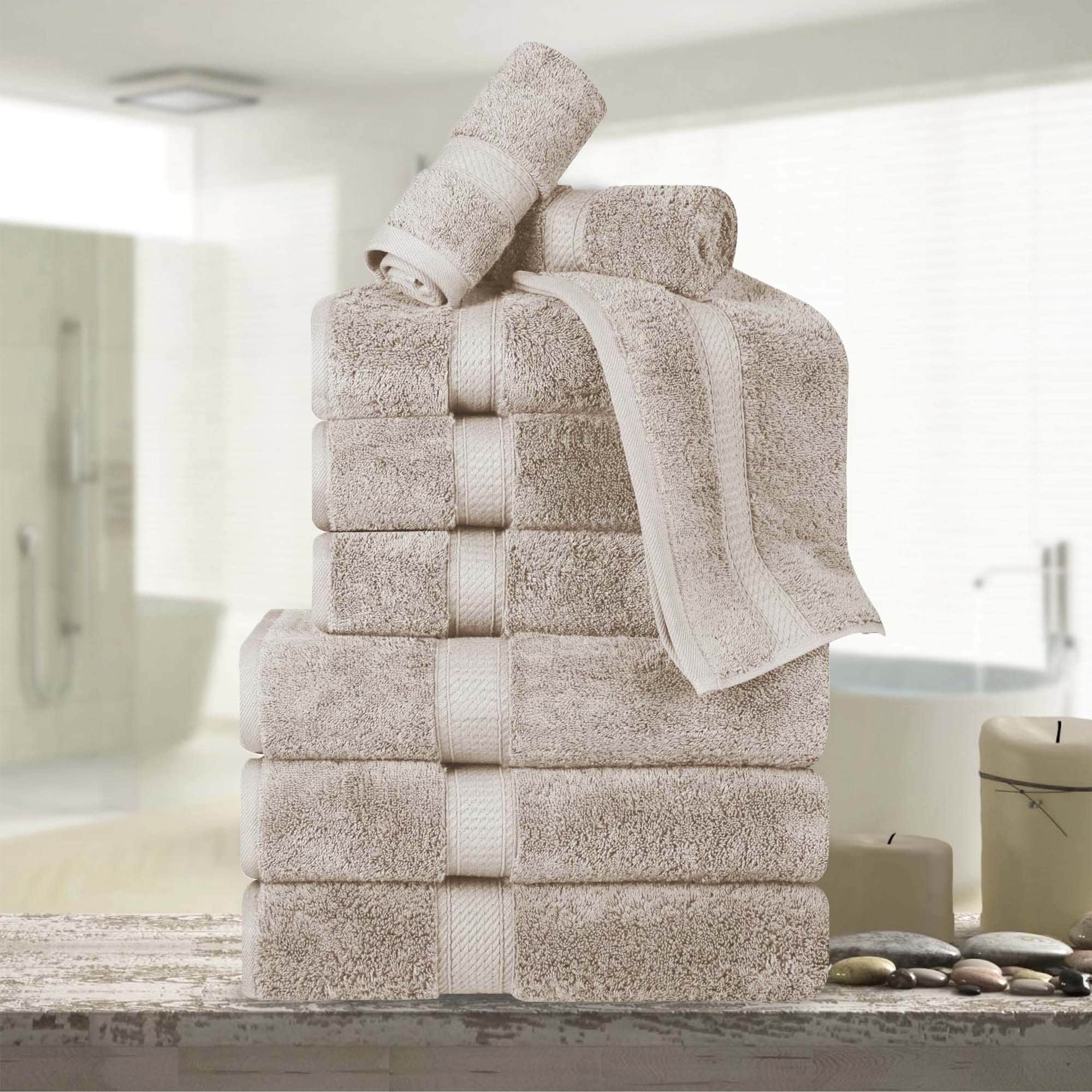 Hotel Style 6-Piece Egyptian Cotton Textured Bath Coordinate Towel