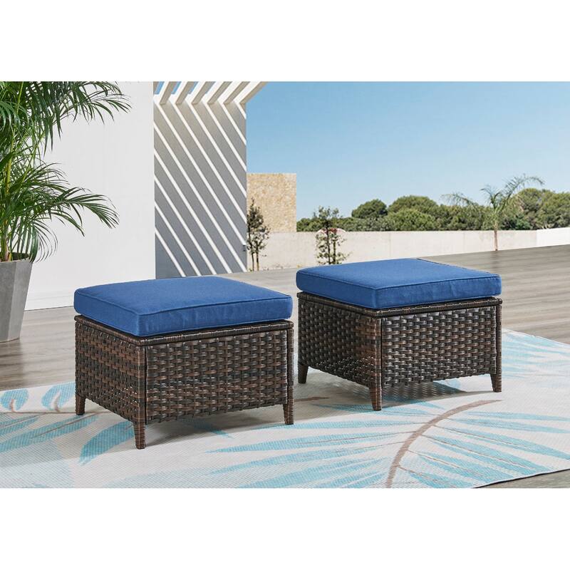 Pocassy 5-Piece Outdoor Furniture Set, Swivel chairs with Ottomans