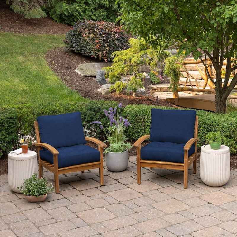 ARDEN Outdoor Plush Modern Tufted Blowfill Deep Seat Set, 24 x 24